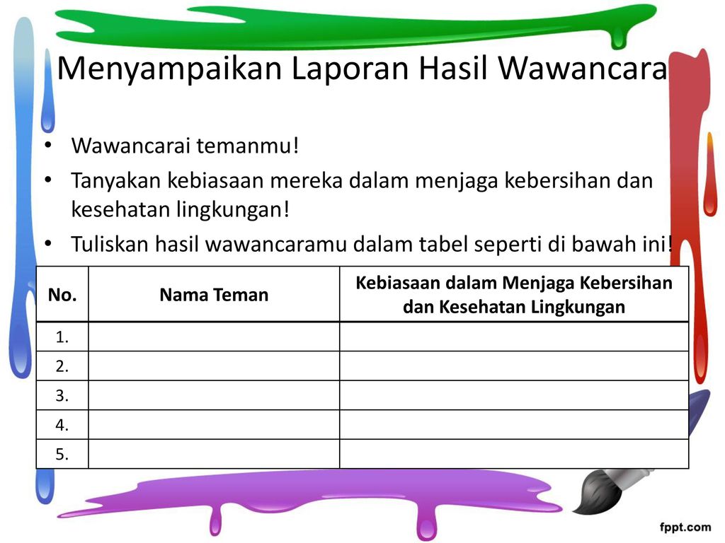 Detail Contoh Wawancara Tentang Kebersihan Lingkungan Rumah Nomer 17