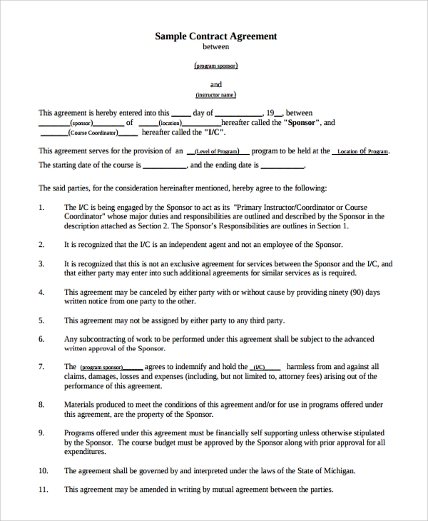 Detail Contract Agreement Template Between Two Parties Nomer 18