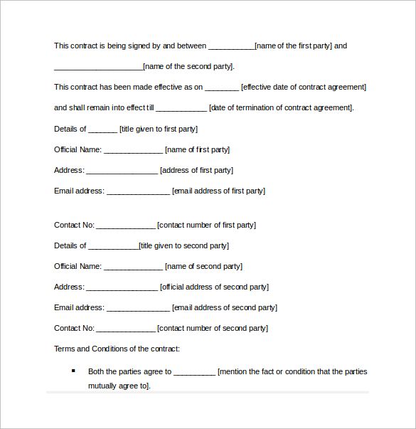 Detail Contract Agreement Template Between Two Parties Nomer 21