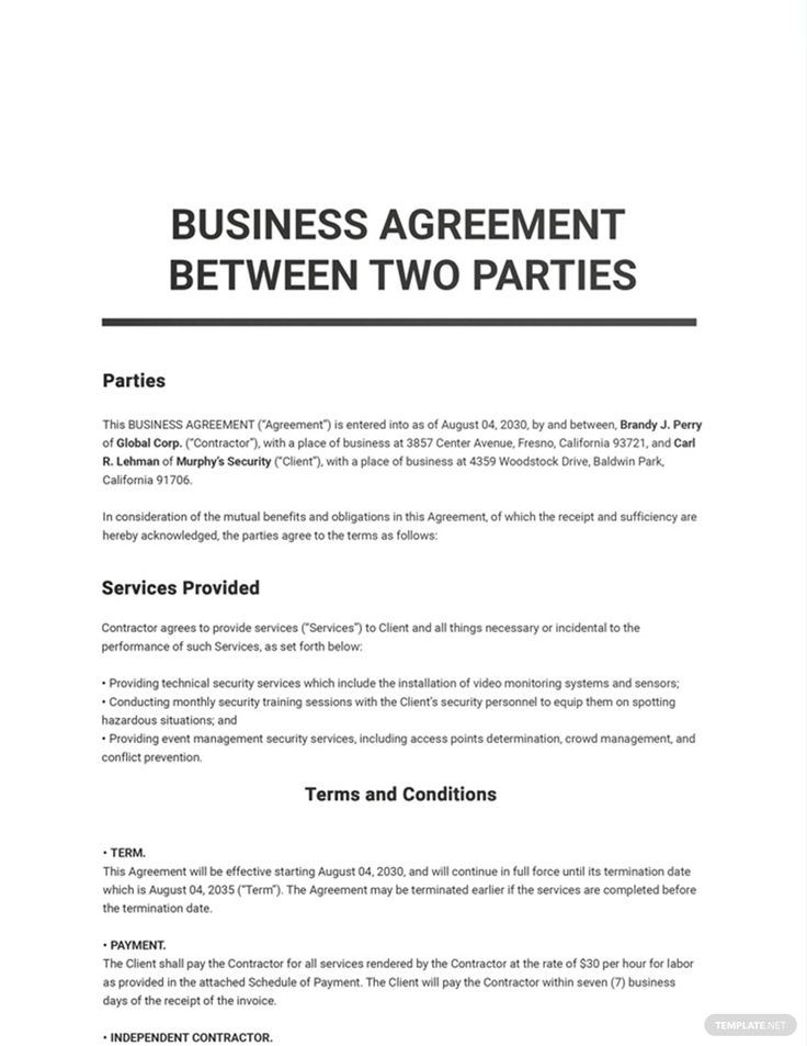 Detail Contract Agreement Template Between Two Parties Nomer 4