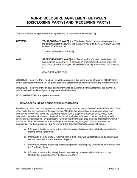 Detail Contract Between Two Parties Template Nomer 3