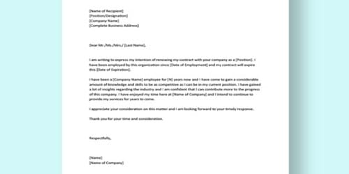 Contract Extension Letter Template - KibrisPDR