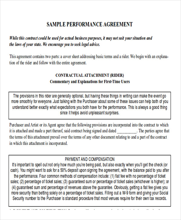 Detail Contract Rider Template Nomer 30