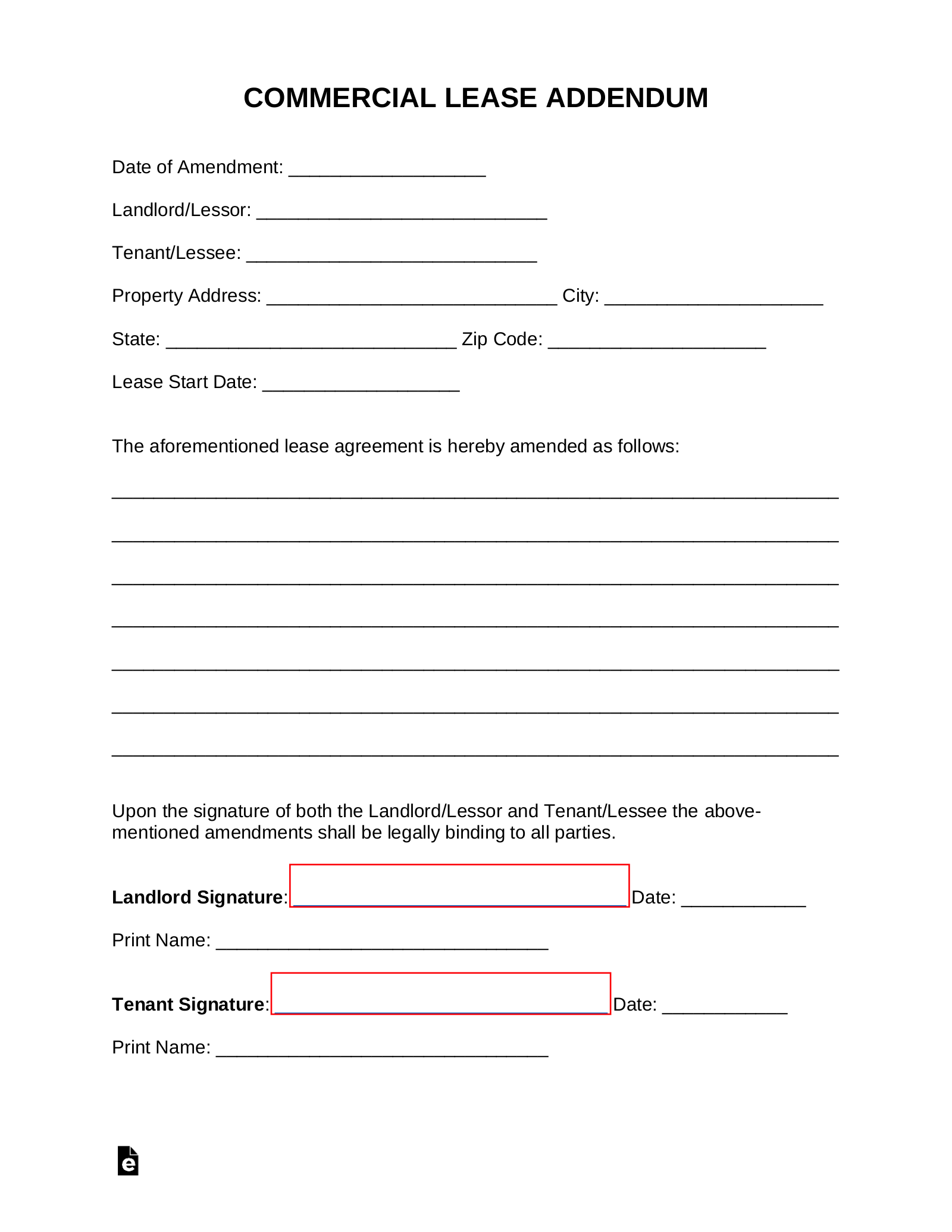 Detail Contract Rider Template Nomer 39