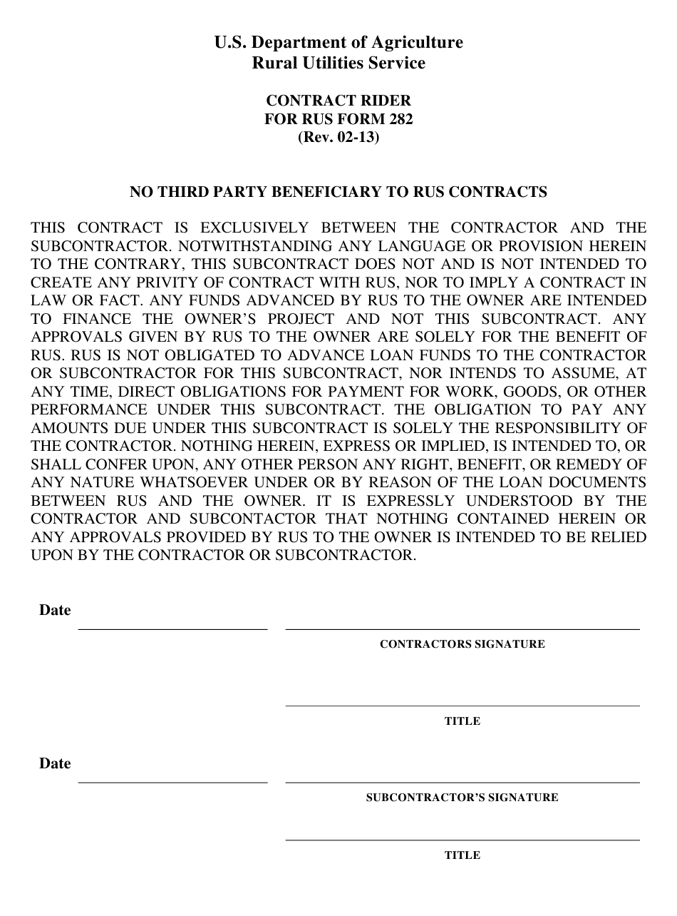 Detail Contract Rider Template Nomer 8