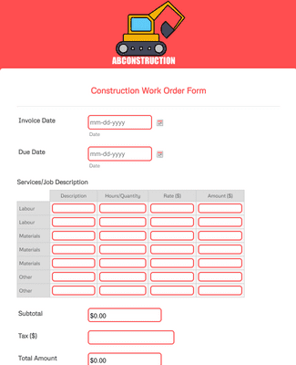 Detail Contractor Work Order Template Nomer 20