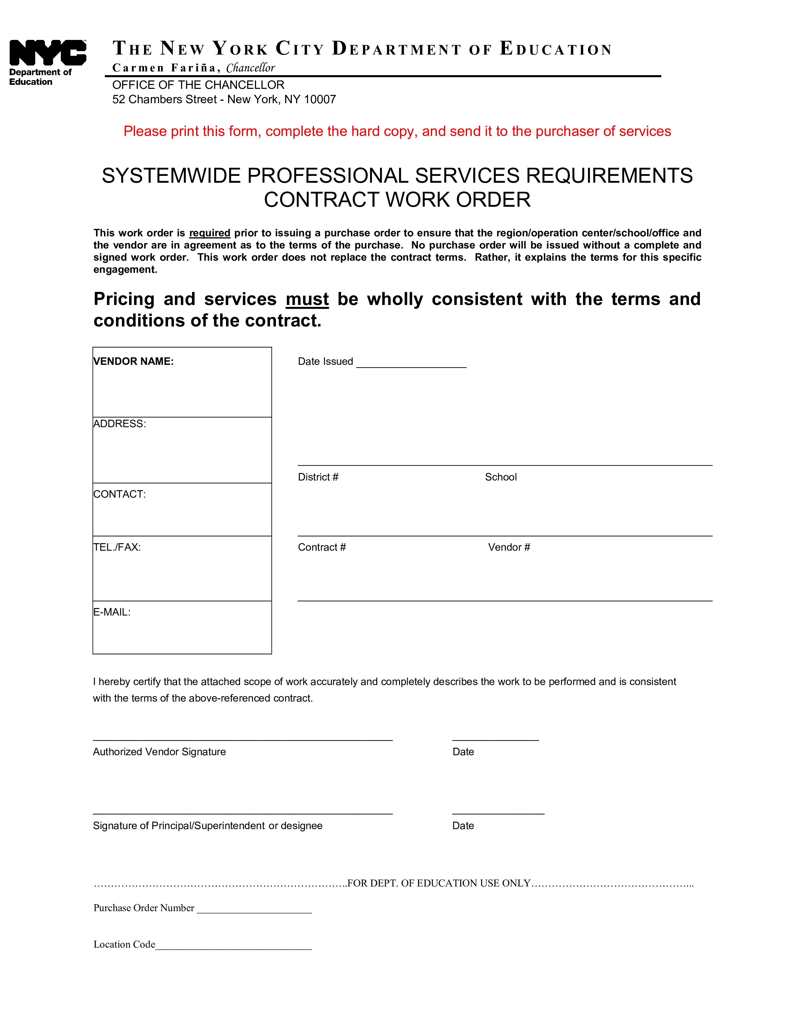 Detail Contractor Work Order Template Nomer 30