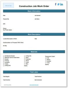 Detail Contractor Work Order Template Nomer 34