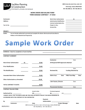 Detail Contractor Work Order Template Nomer 9