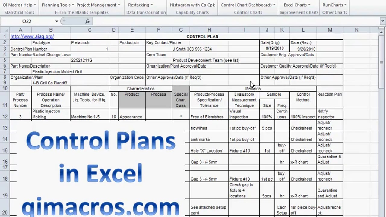 Detail Control Plan Template Nomer 20