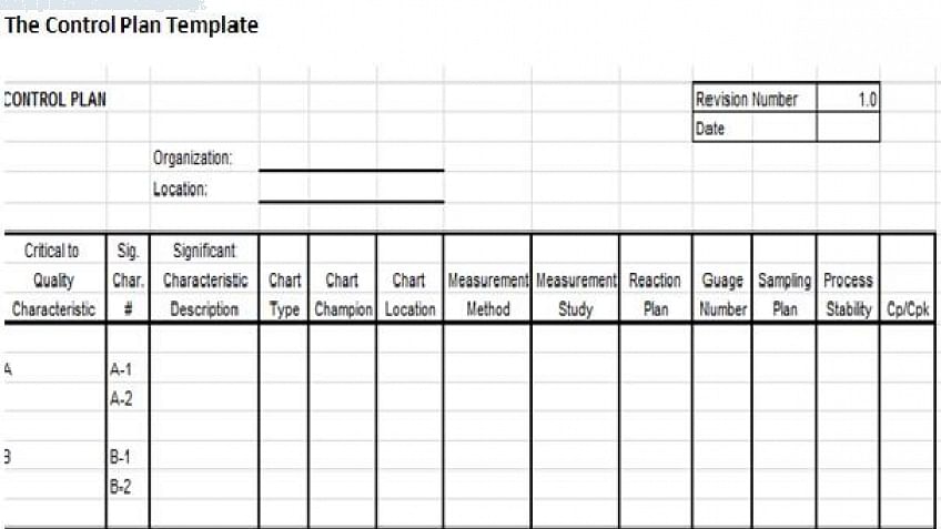 Detail Control Plan Template Nomer 22