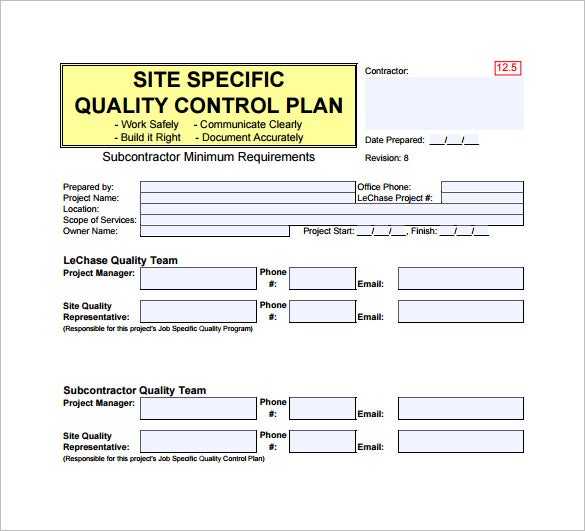 Detail Control Plan Template Nomer 35