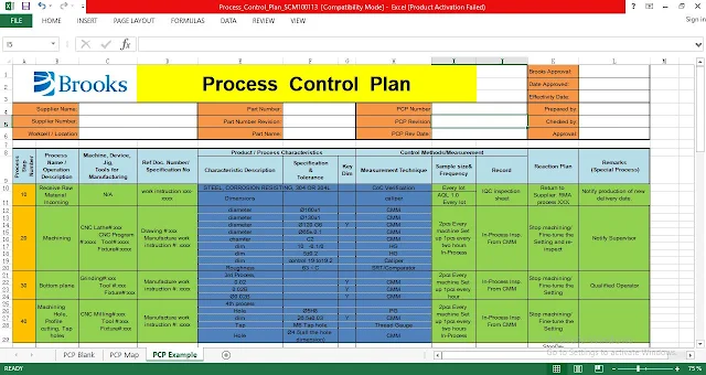 Detail Control Plan Template Nomer 8