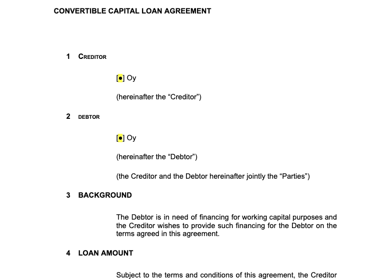 Detail Convertible Note Template Nomer 3