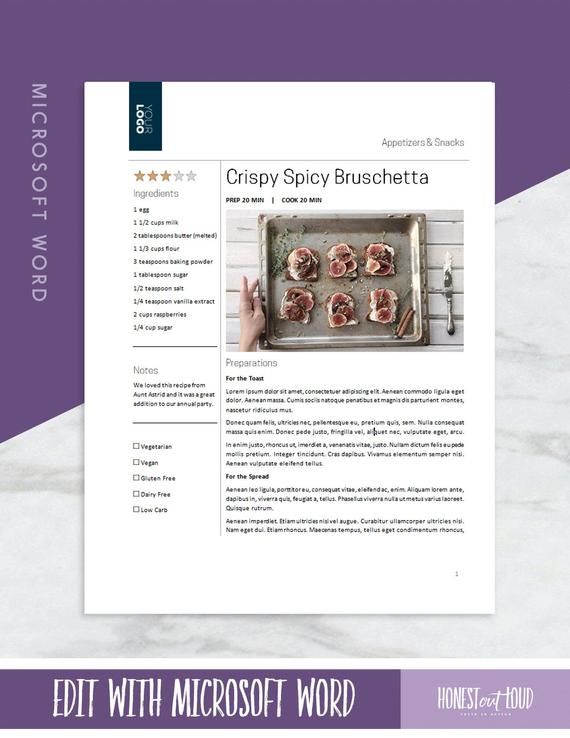 Detail Cookbook Template Google Docs Nomer 3