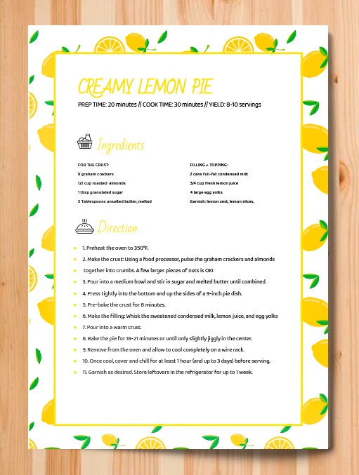 Detail Cookbook Template Google Docs Nomer 29