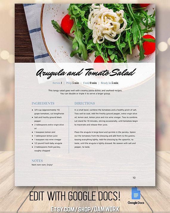 Detail Cookbook Template Google Docs Nomer 40