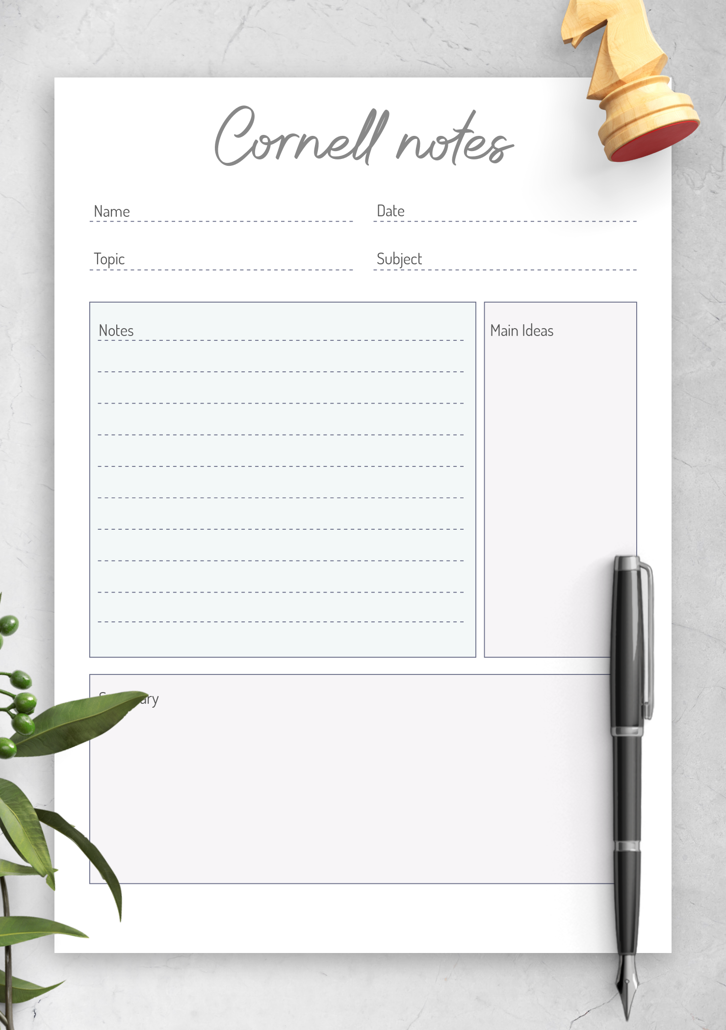 Detail Cornell Notebook Template Nomer 45