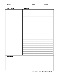 Cornell Notes Template - KibrisPDR