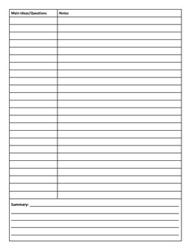 Detail Cornell Notes Template Nomer 14