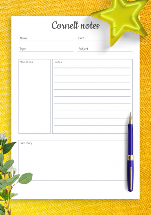 Detail Cornell Notes Template Nomer 19