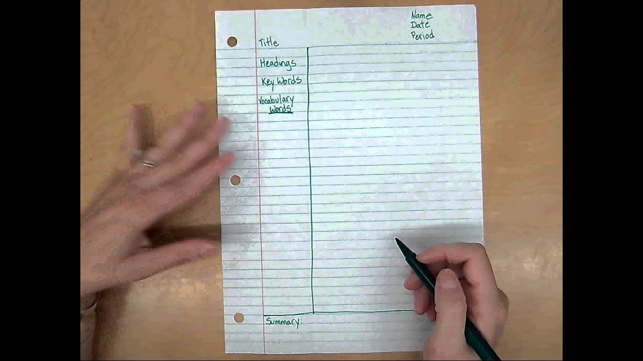 Detail Cornell Notes Template Nomer 34