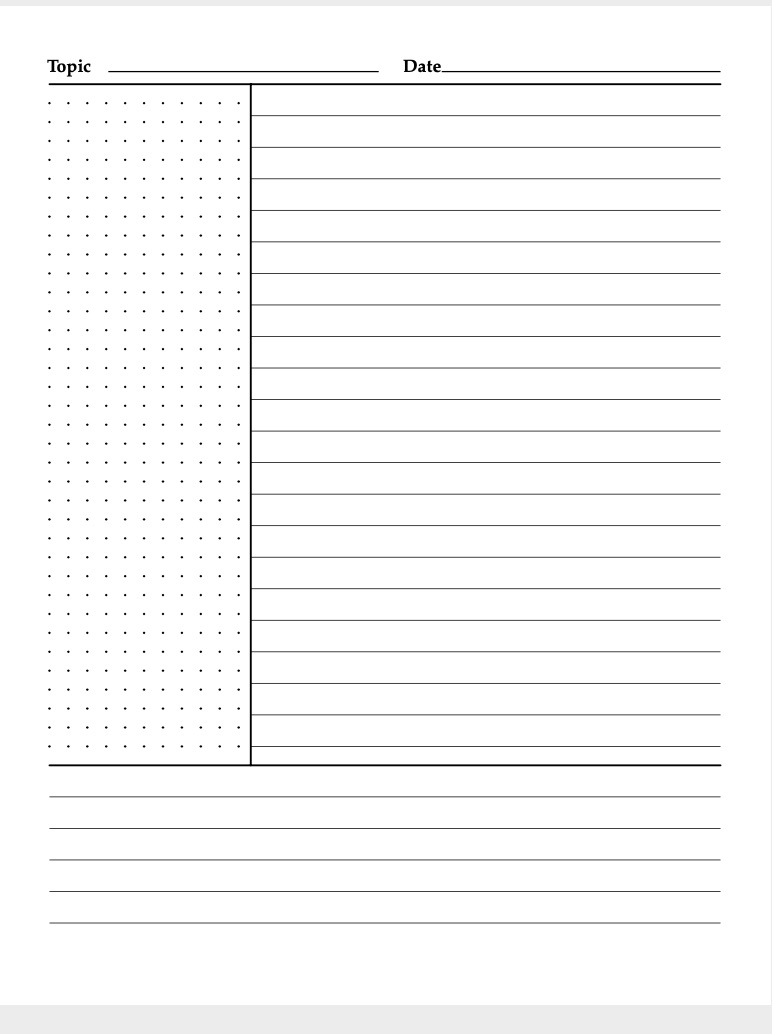 Detail Cornell Notes Template Nomer 6