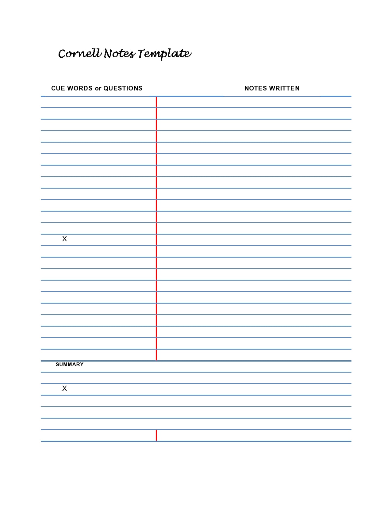 Detail Cornell Notes Template Nomer 50