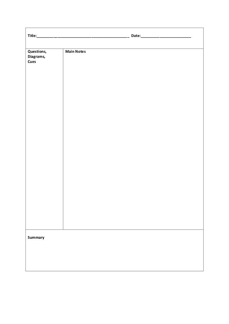 Detail Cornell Notes Template Nomer 53