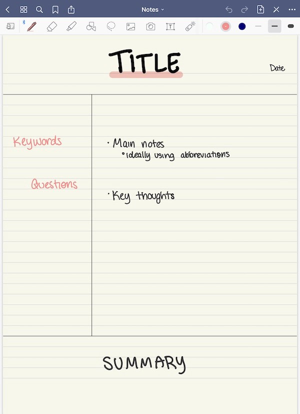 Detail Cornell Notes Template Nomer 7