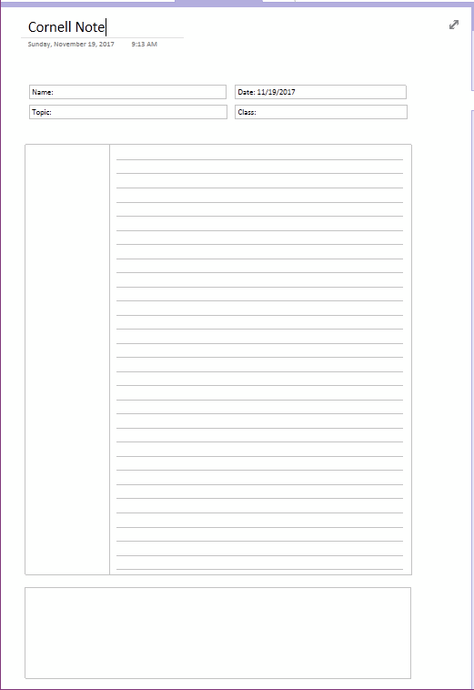 Detail Cornell Notes Template For Onenote Nomer 2