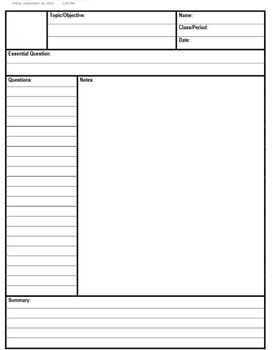 Detail Cornell Notes Template For Onenote Nomer 10