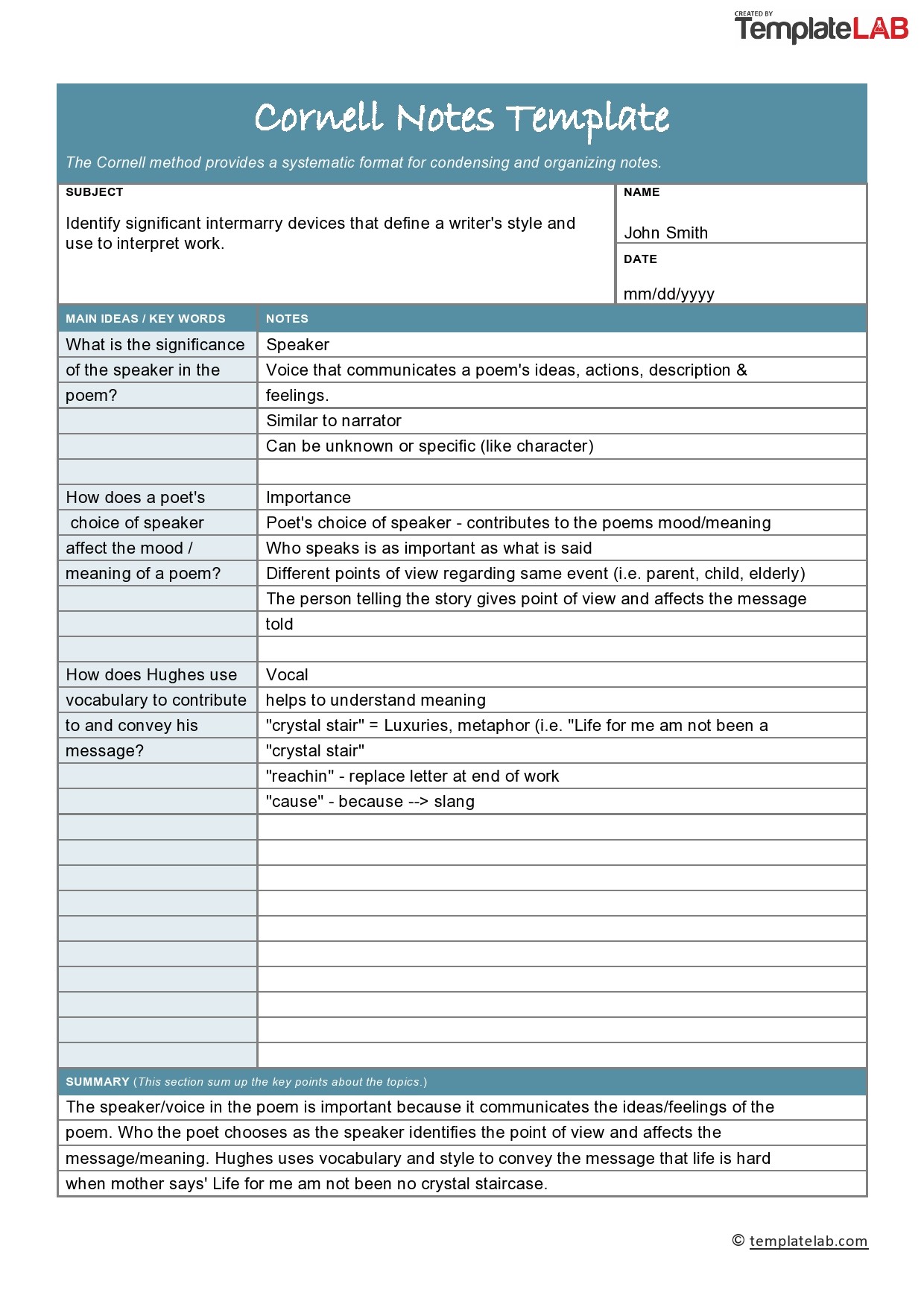 Detail Cornell Notes Template For Onenote Nomer 17