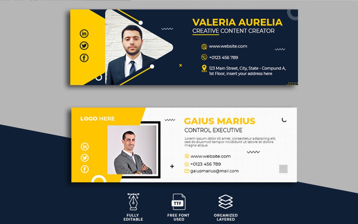 Detail Corporate Email Signature Template Nomer 13