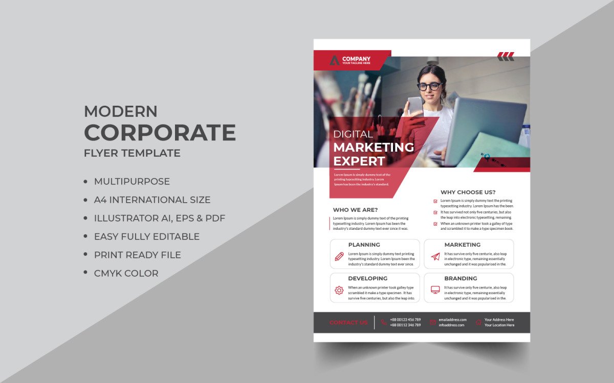 Detail Corporate Flyer Template Nomer 15