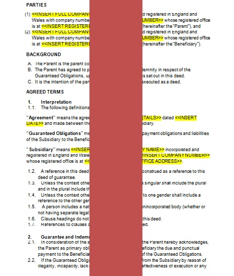 Detail Corporate Guarantee Template Nomer 38