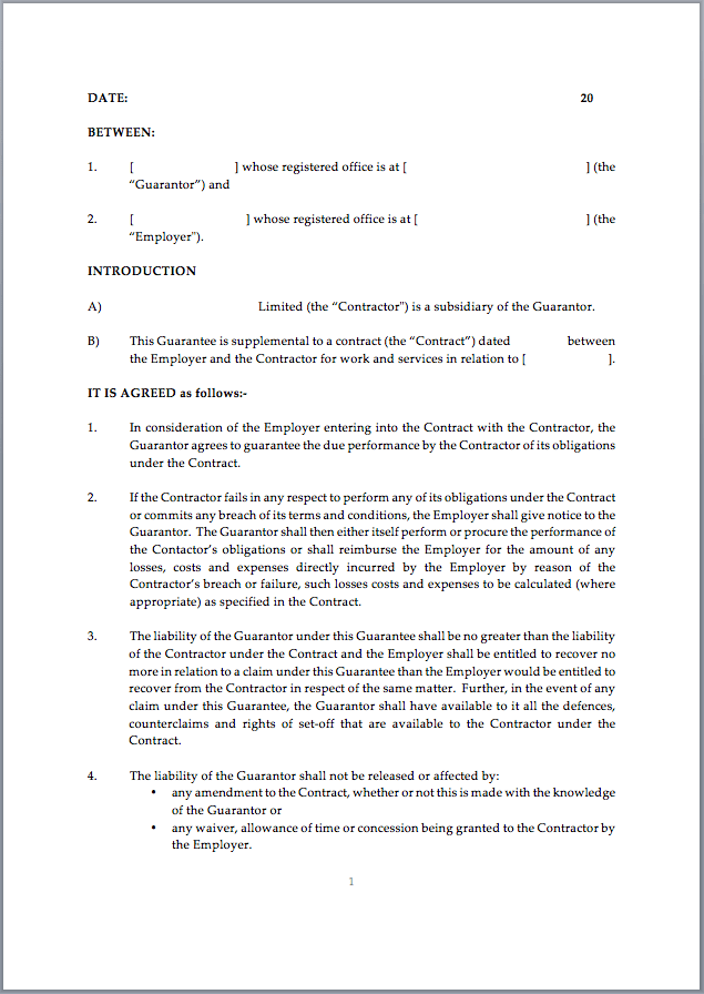 Detail Corporate Guarantee Template Nomer 39