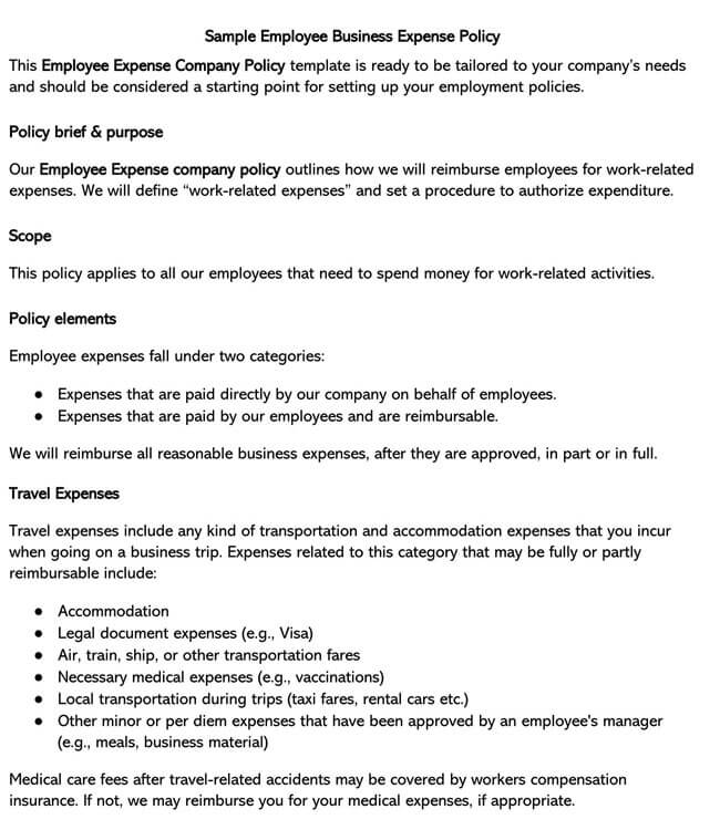 Detail Corporate Travel Policy Template Nomer 18