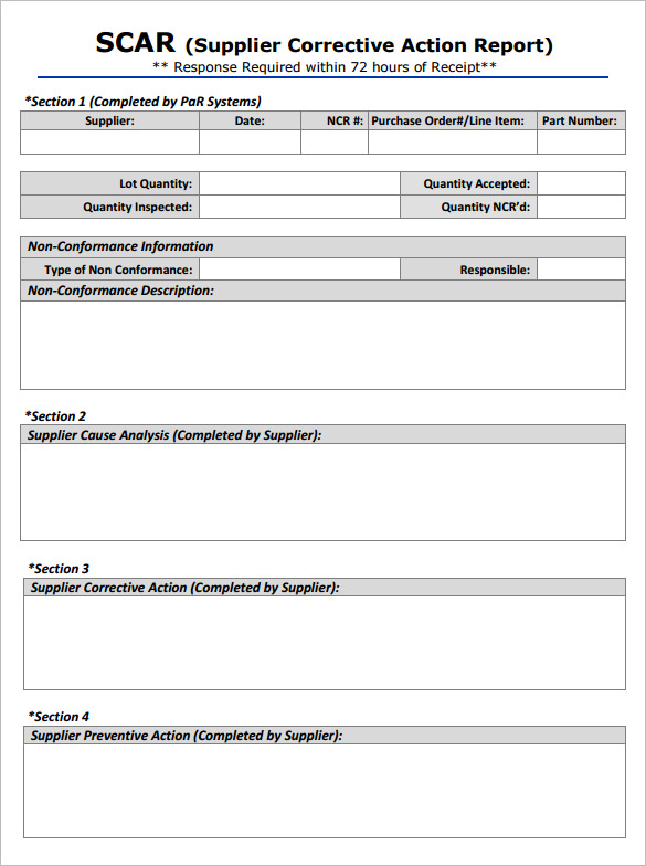 Detail Corrective Action Report Template Excel Nomer 2