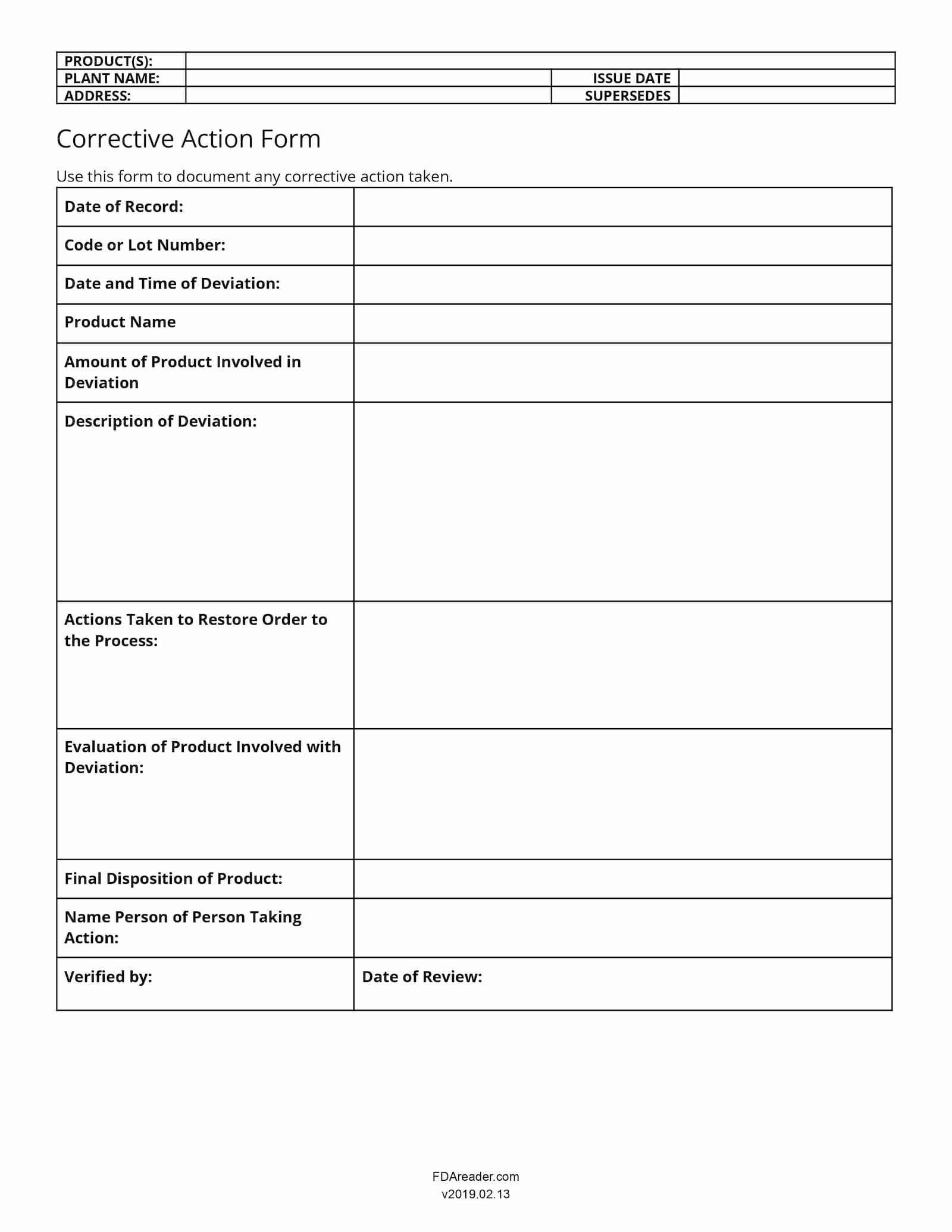 Detail Corrective Action Report Template Excel Nomer 46