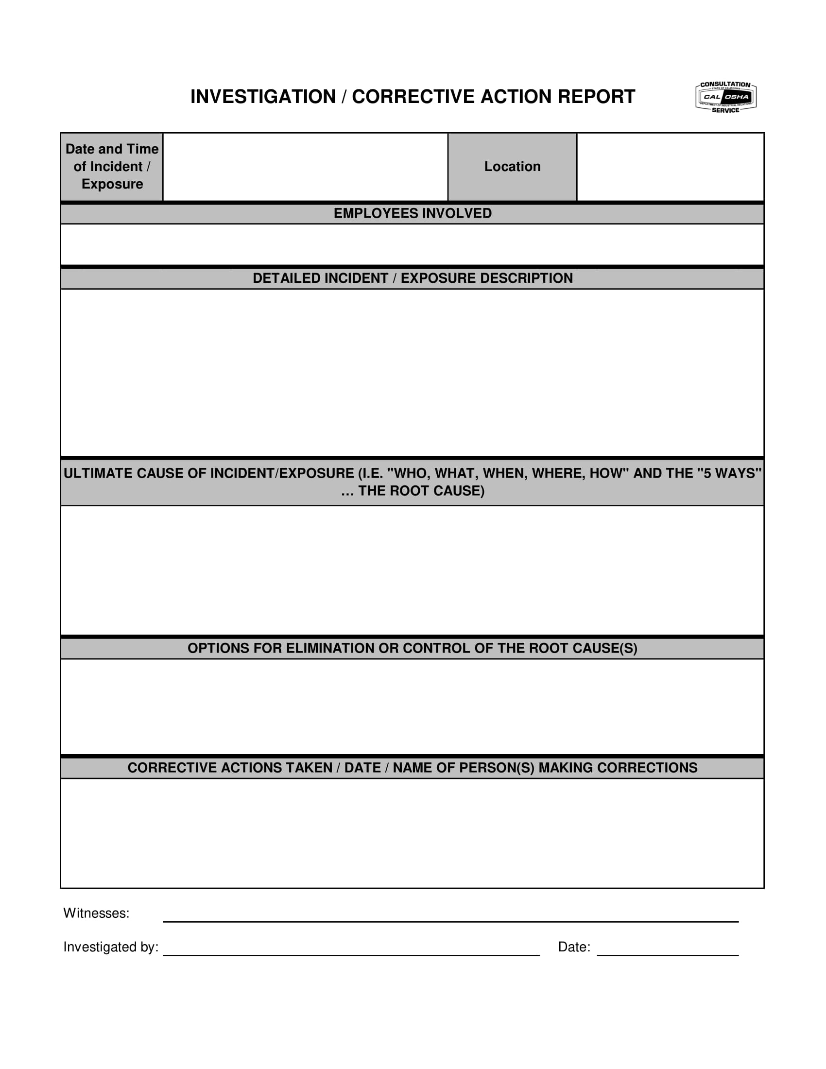 Detail Corrective Action Report Template Excel Nomer 8