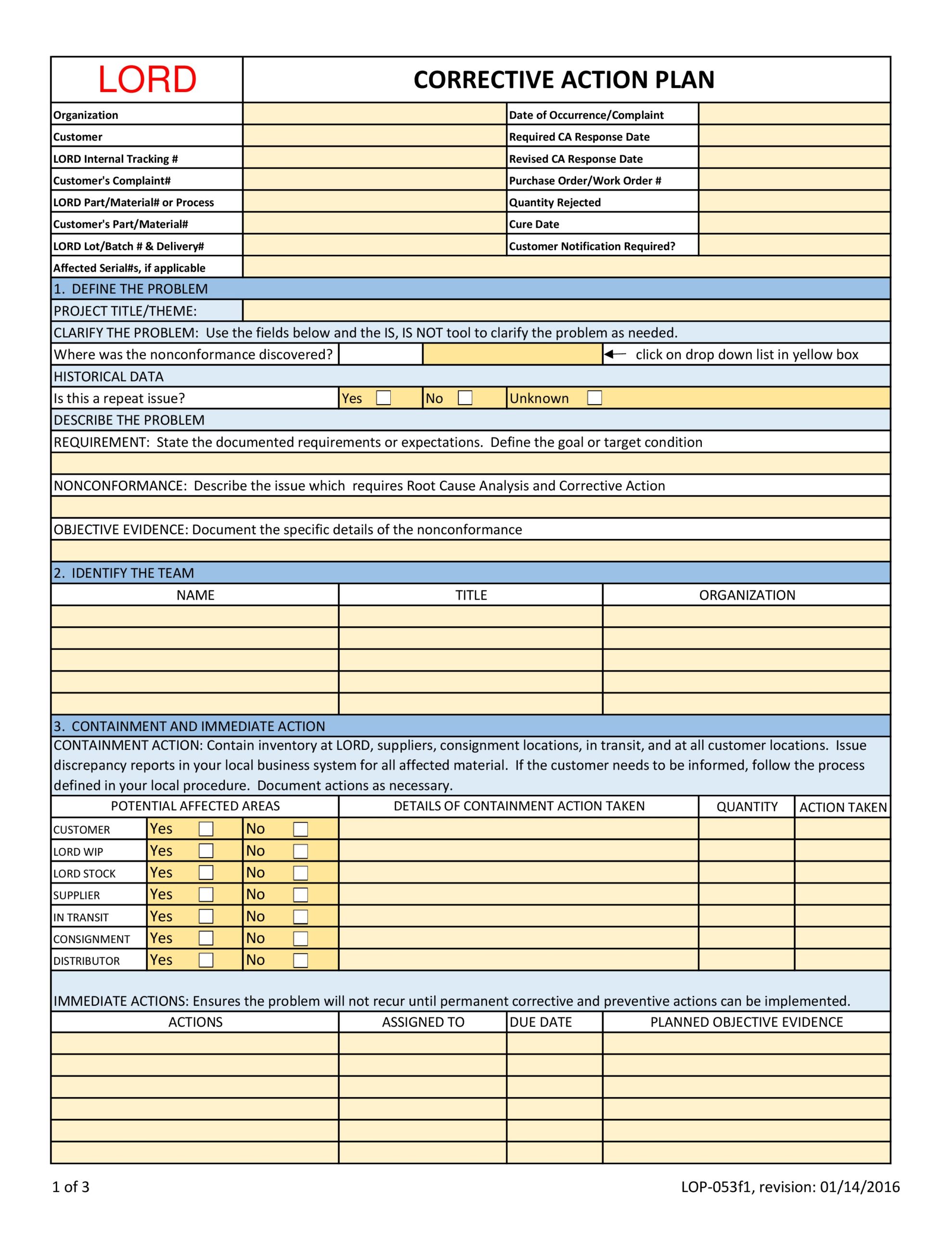 Detail Corrective Action Template Excel Nomer 2