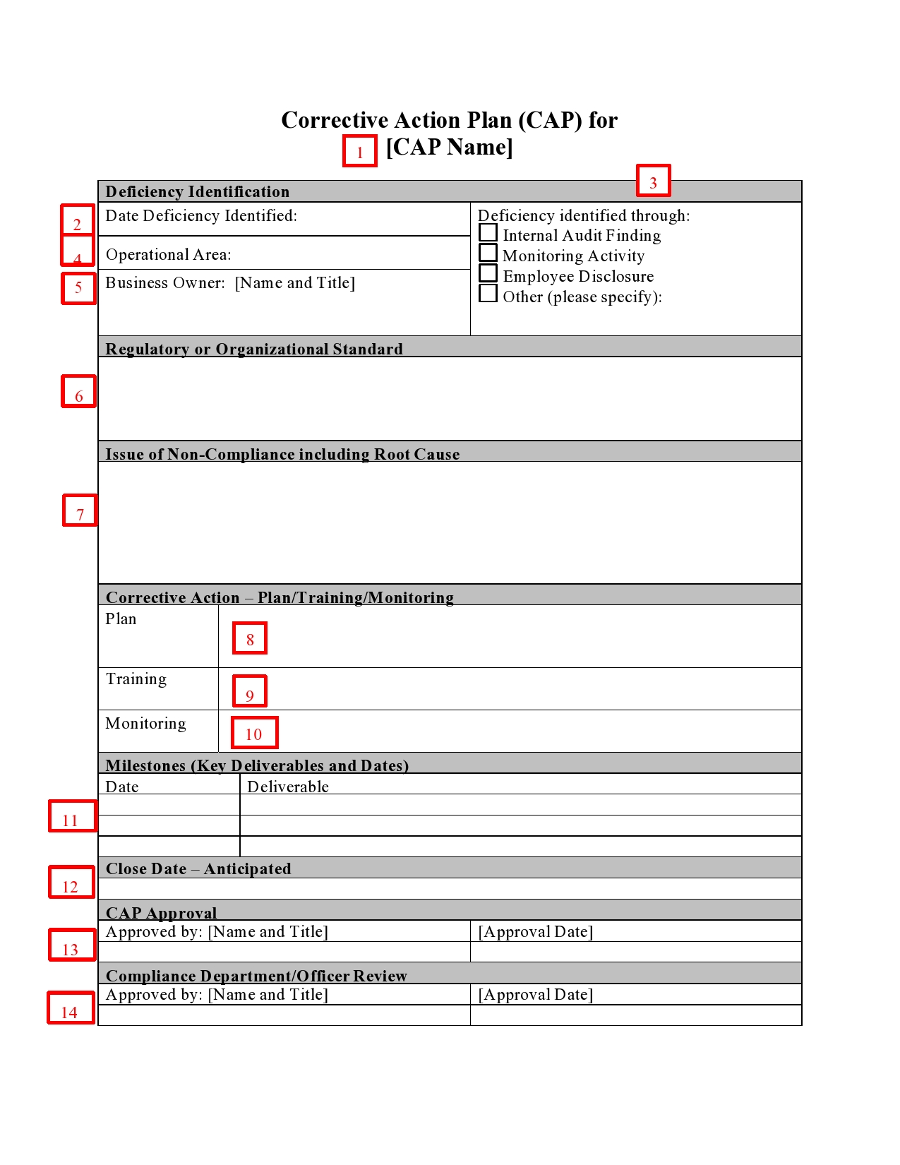 Detail Corrective Action Template Excel Nomer 10