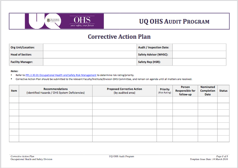 Detail Corrective Action Template Excel Nomer 11