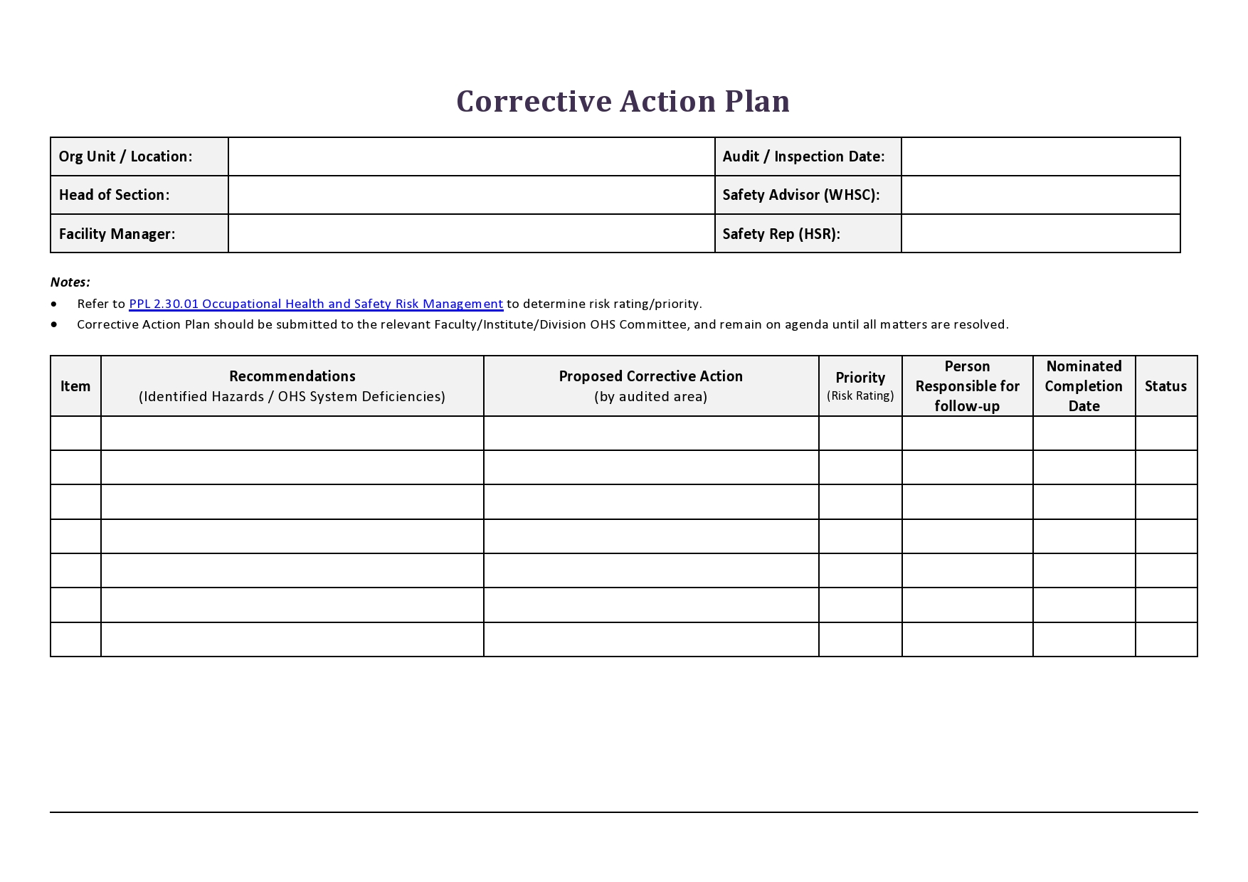 Detail Corrective Action Template Excel Nomer 17