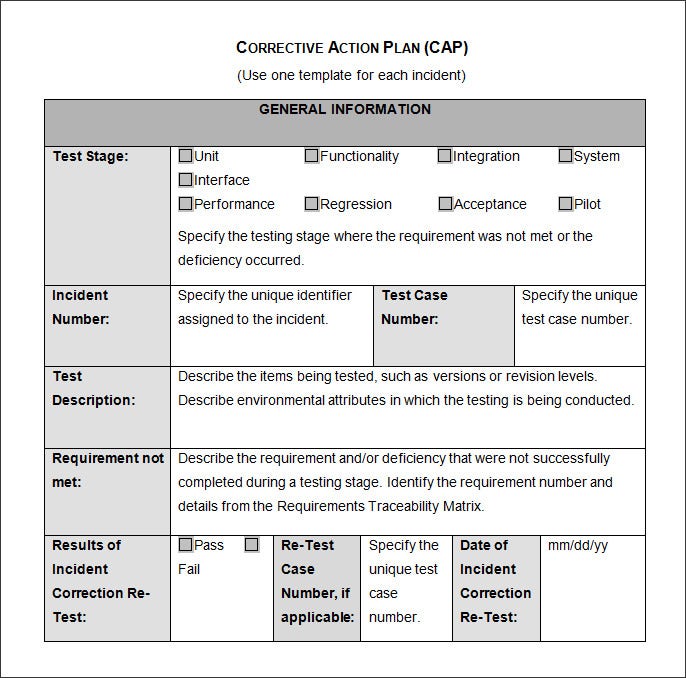 Detail Corrective Action Template Excel Nomer 20