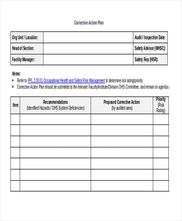 Detail Corrective Action Template Excel Nomer 21