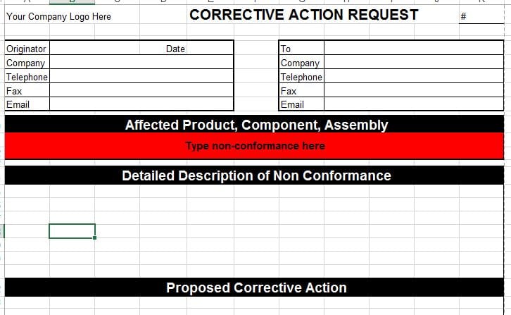 Detail Corrective Action Template Excel Nomer 4