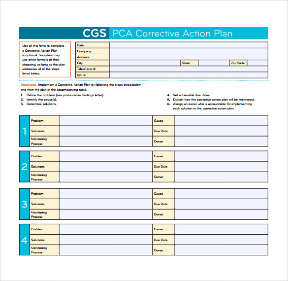 Detail Corrective Action Template Excel Nomer 35