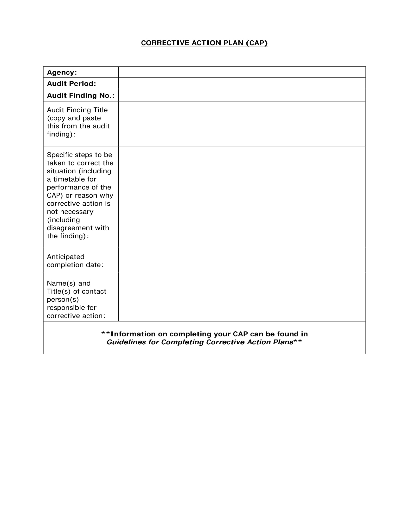 Detail Corrective Action Template Excel Nomer 39